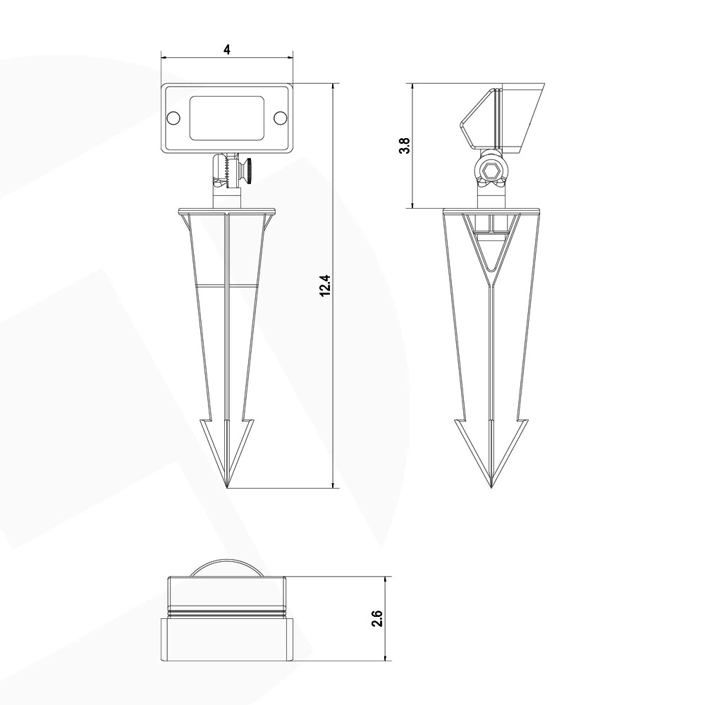 Luminaire LED pour projecteur de lavage mural à finition bronze intégré