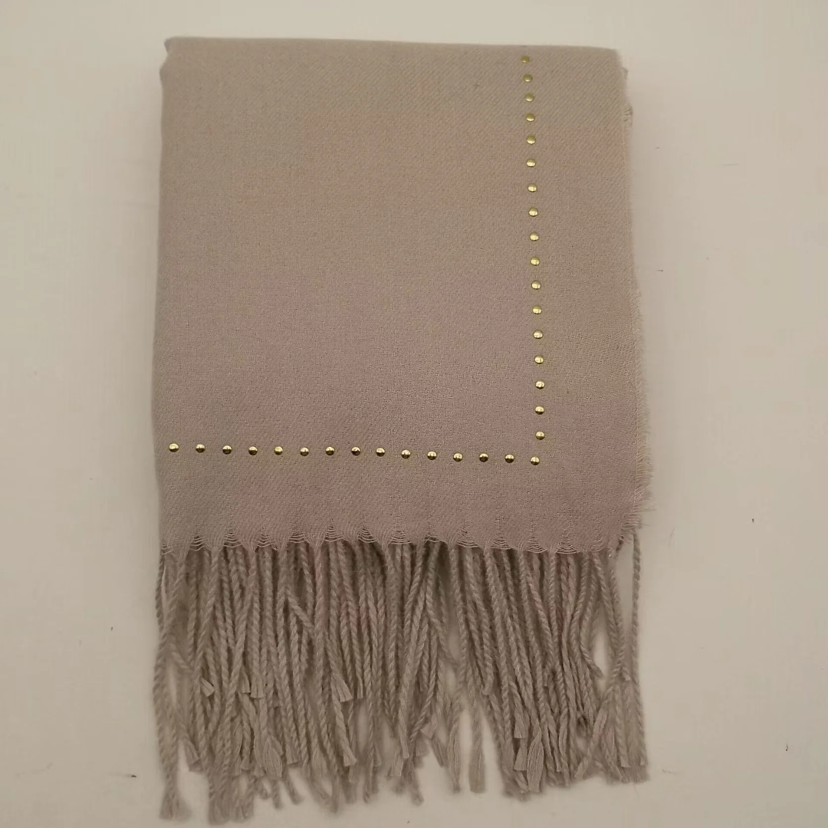 Women's 100%Polyester Outdoor Winter Warm Beige Casual Woven Scarf