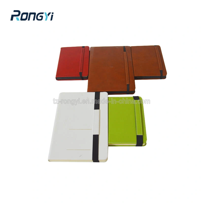 Office Stationery Rubber Elastic Notebook with Lined Printing