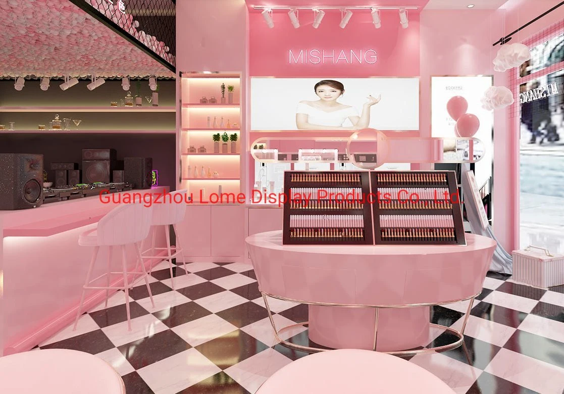 Customize Fashion Makeup Showcase Skincare Cosmetic Kiosk for Mall Display