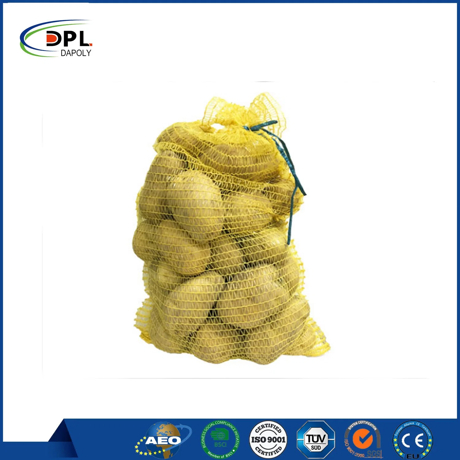 PE PP Plastic Small Onion Bags Firewood Mesh Breathable Sacks 25kg 50kg Net Recycled Mesh Bag Good Sell