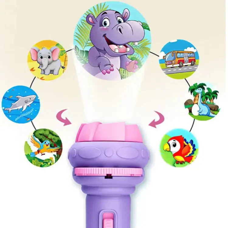 Baby Sleeping Story Book Flashlight Projector Cartoon Torch Lamp Toy