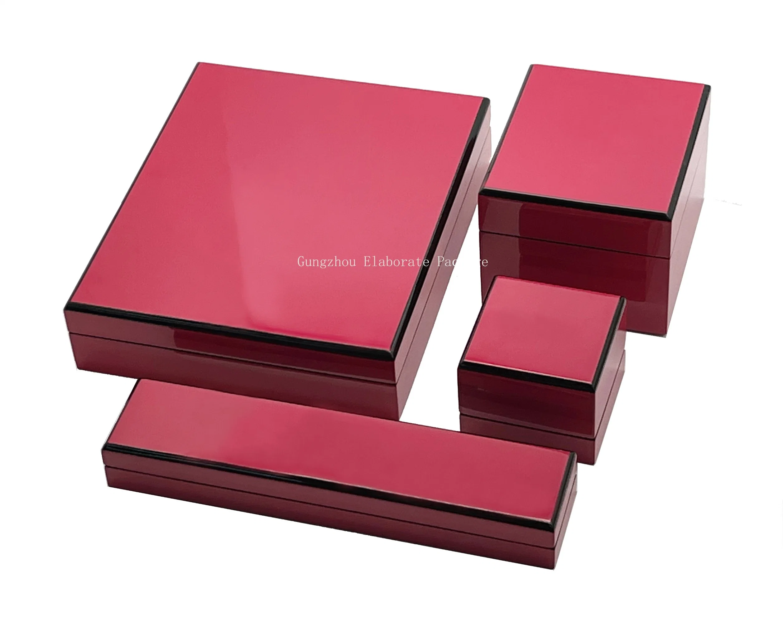 Light Red Glossy Painting Jewellery Wooden Boxes