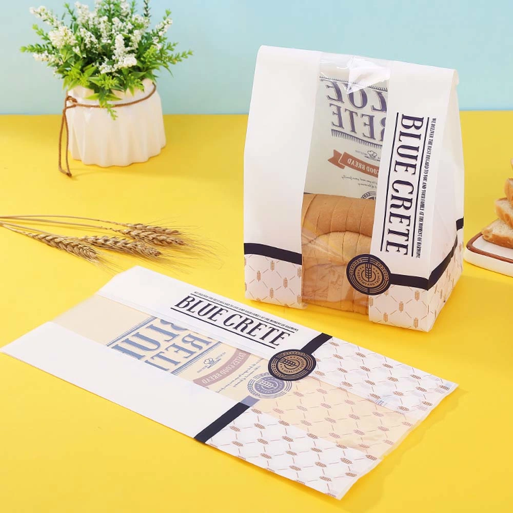 Saco de embalagem de pão de papel Kraft para padaria ecológico Com janela
