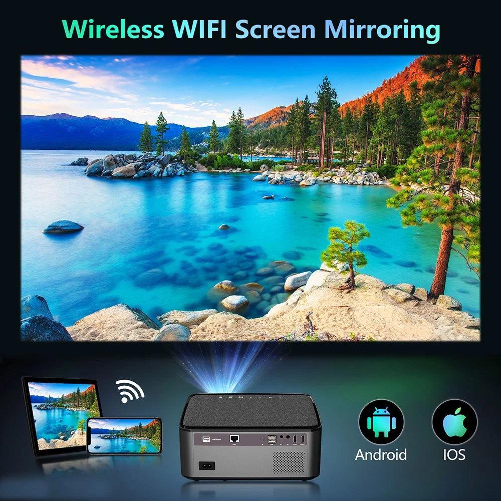 Mini proyector de vídeo inteligente inalámbrico personalizado Vídeo USB Full HD Proyectores WiFi