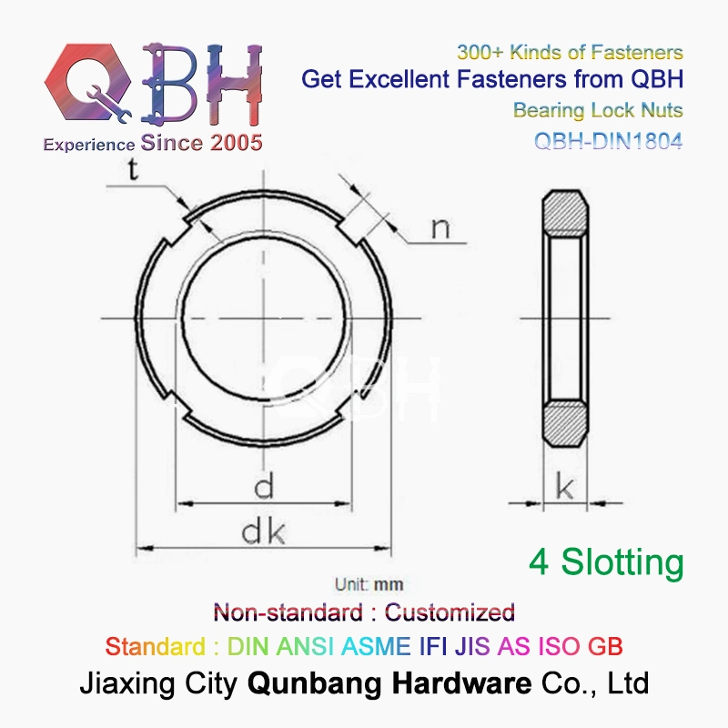 Qbh Standard DIN70852 Customized Slotted Locking Plate Groove Round Nut Spare Bearing Accessories