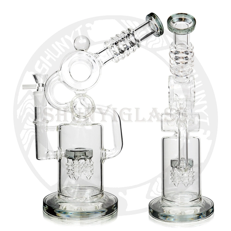 Customize Donut 3-Arm Recycler Oil Rig Special Perc Glass Smoking Water Pipe Gift