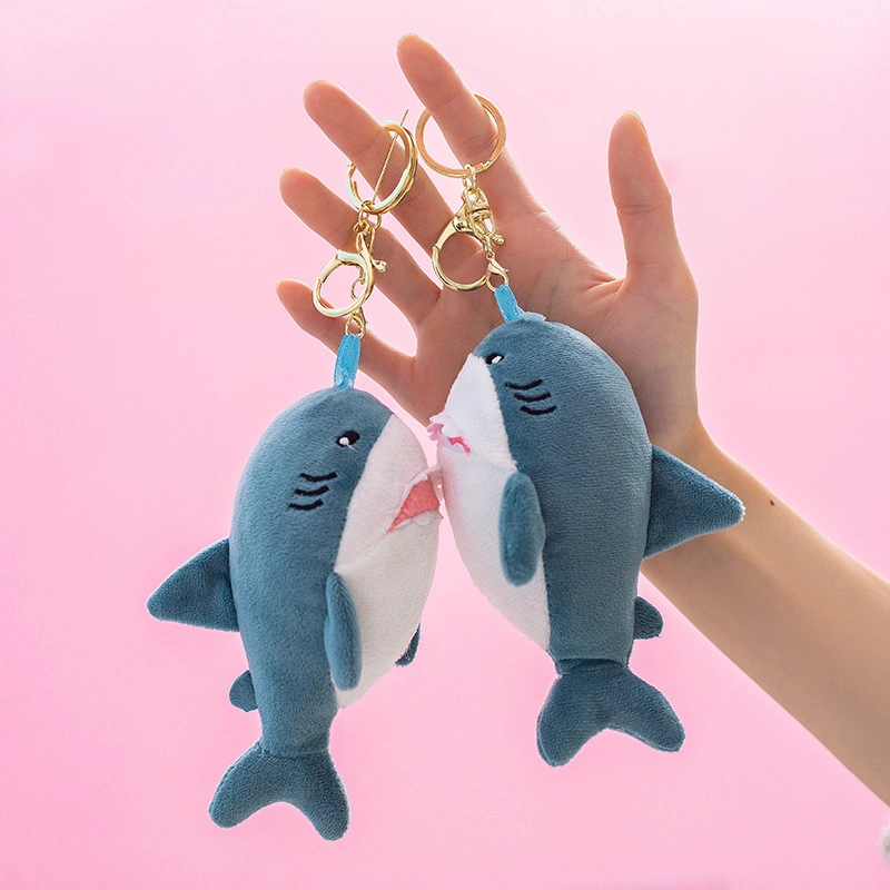 Hot Selling Custom Plush Stuffed Animal Cartoon Shark Keychain for Kids