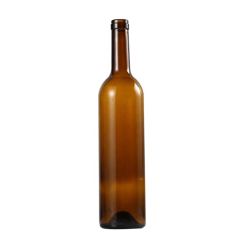 Bouteille de vin en verre ronde colorée de haute qualité de 750 ml, vide.