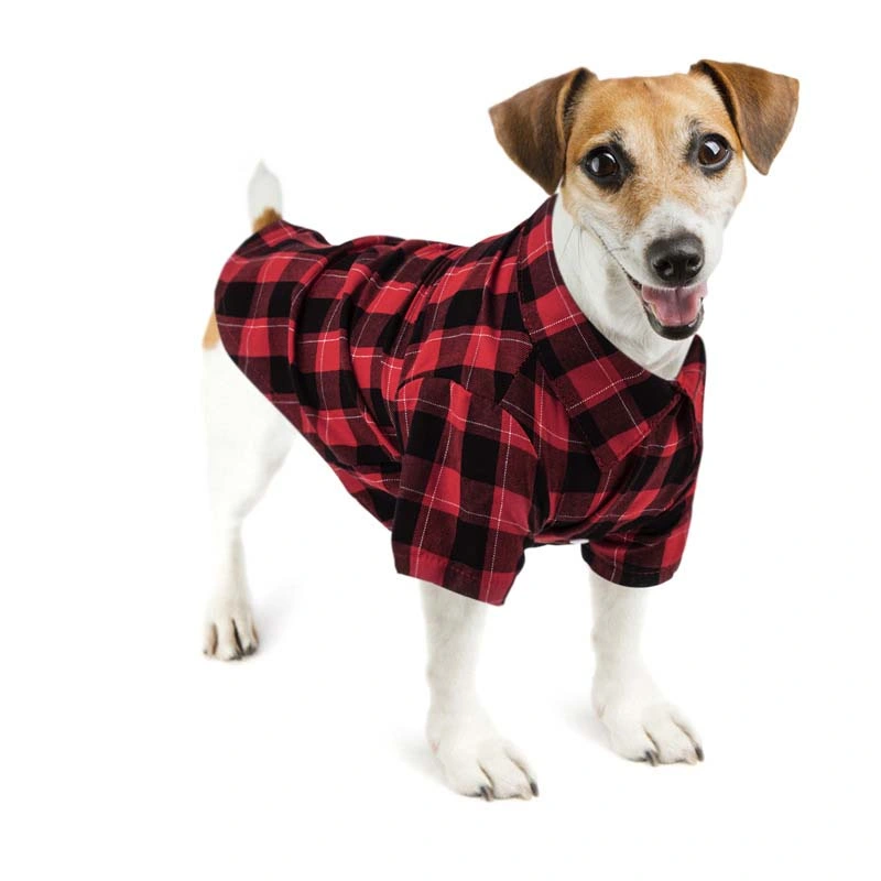 Hot-Selling Quality Fashion Checker Button Dog Spring T-Shirt Pet Apparel