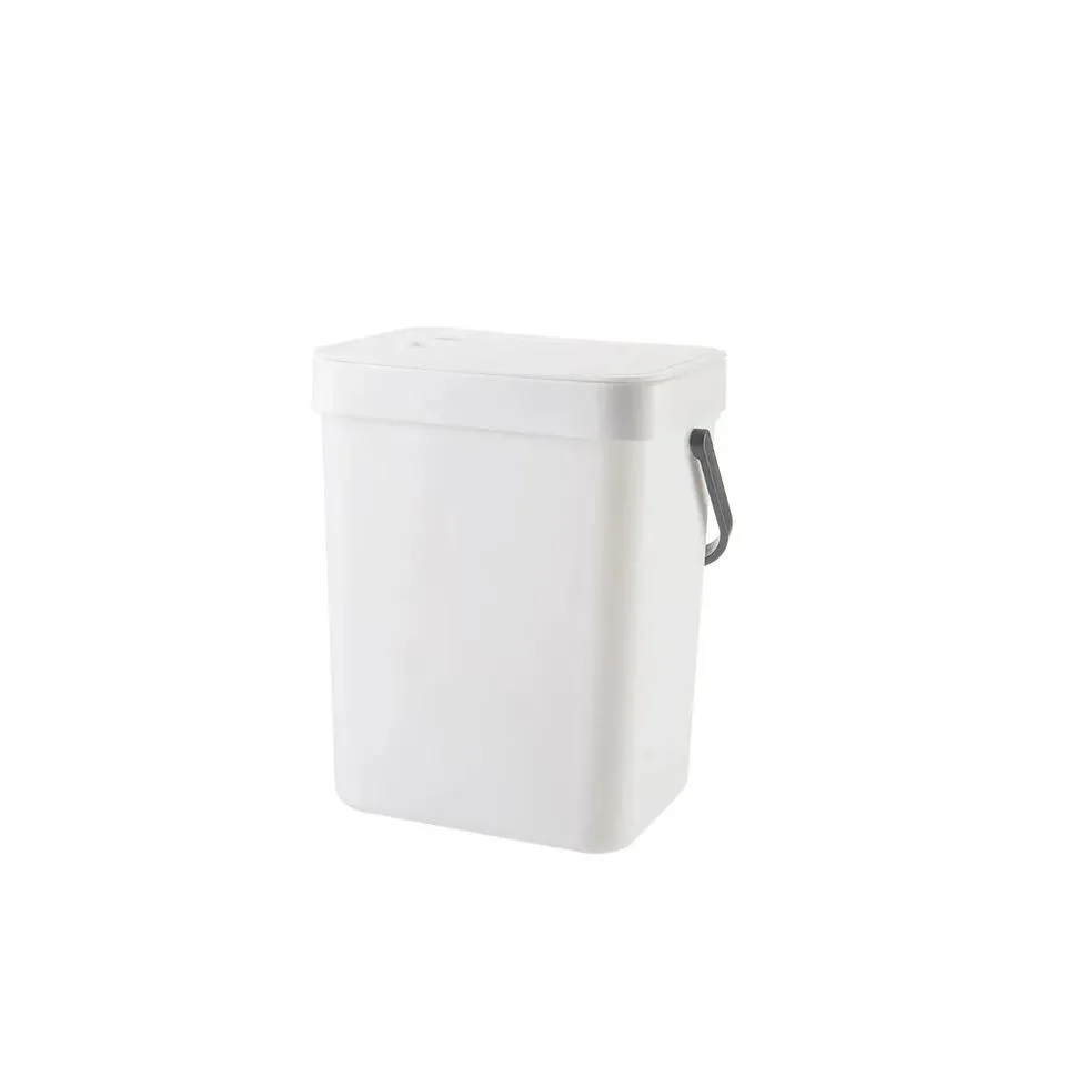 Large Capacity Wall-Mounted Plastic Trash Can with Lid