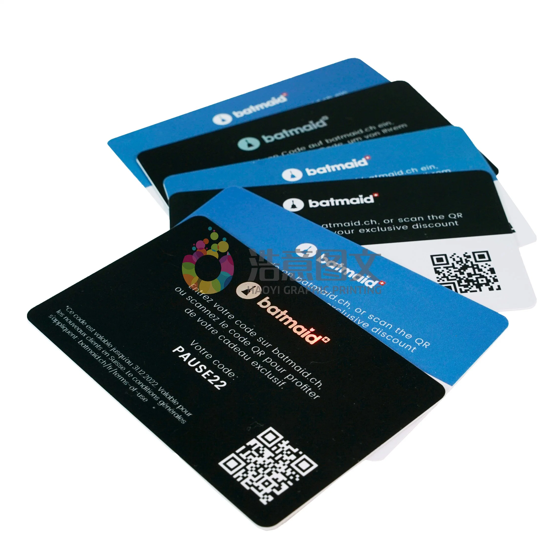 A China por grosso de produção profissional de cartão de PVC transparente Personalizado Plástico Cartão Fosco hot stamping adesão VIP cartões Cartão de negócios