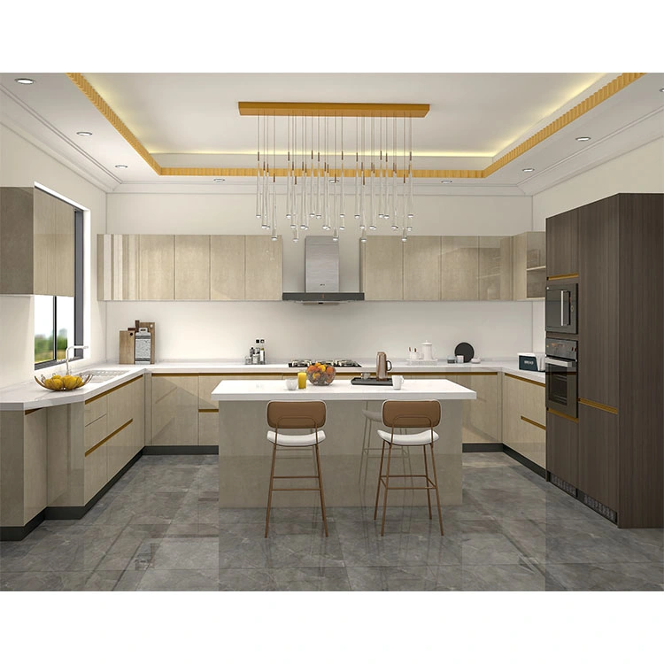 Fábrica de prima el color de alto brillo barniz acrílico/UV/ armario de cocina de diseño para el Proyecto Global