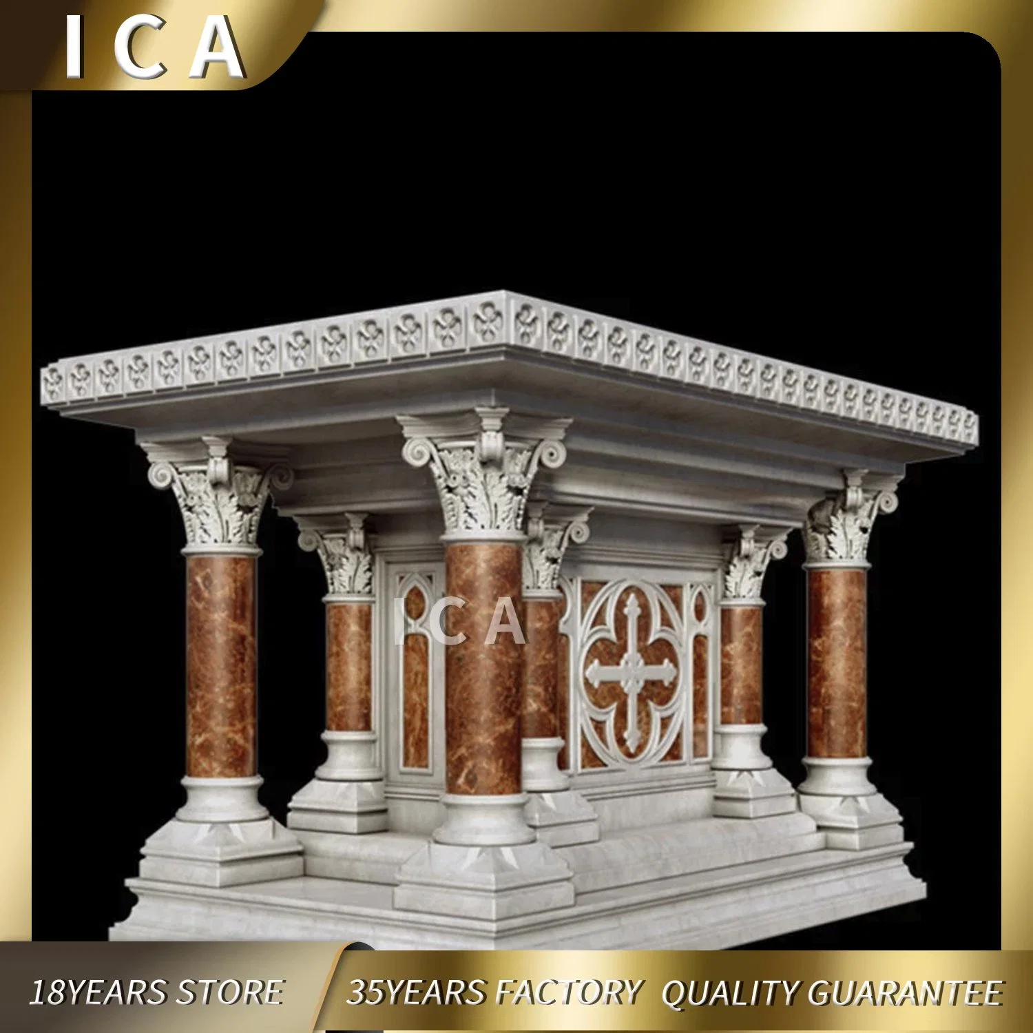 Natural Stone Luxury Customised Church Products Marble Cross الطاولة