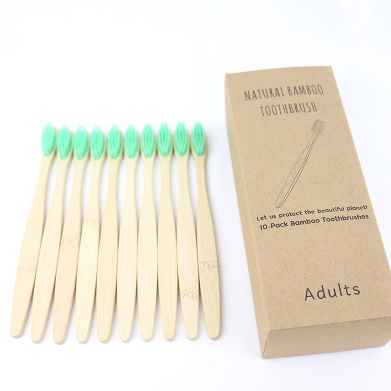 10pcs Cepillo de Dientes el cuidado personal adulto Bambootoothbrush biodegradables