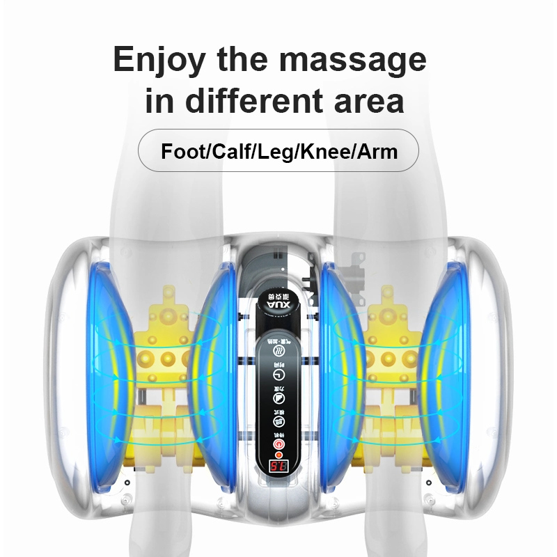 Le Shiatsu chauffage électrique de vibration de la circulation sanguine Veau de compression de l'air SPA Foo Masseur de jambe avec la chaleur