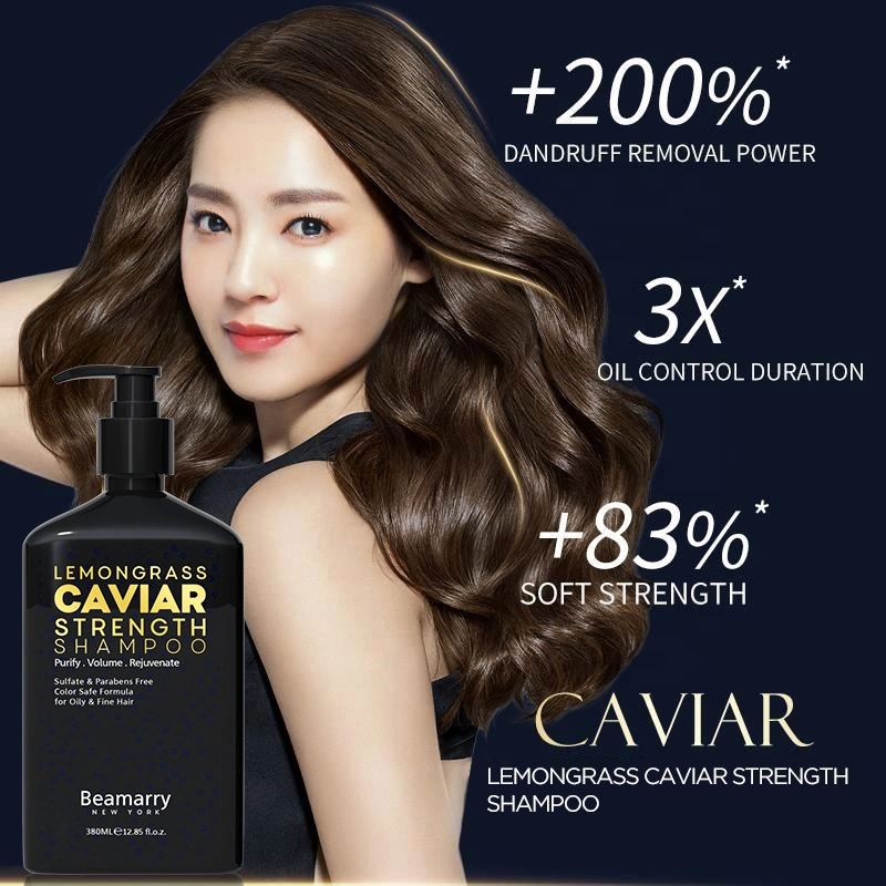 Los productos capilares Beamarry OEM ODM Servicios Profesionales de Cuidado del Cabello Beamarry Lemongrass Caviar fuerza el champú para cabello fino y aceitoso