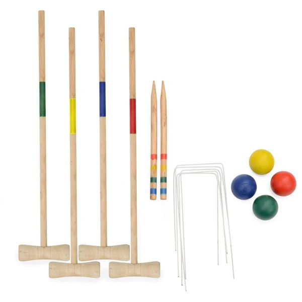 Jeu de croquet en bois jouet en bois Jeu de plein air pour les enfants et adultes