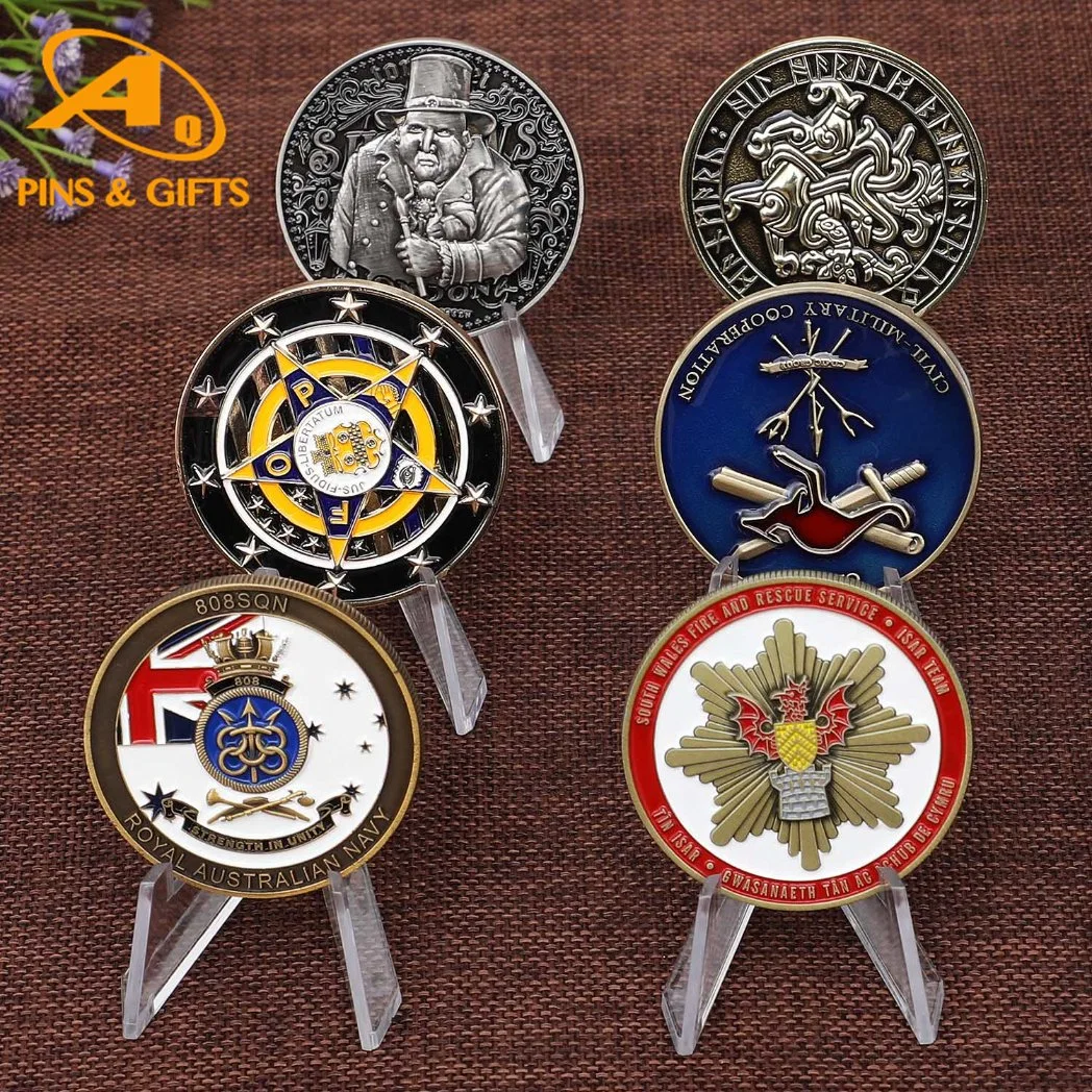 Hot! China Professional Manufacturer Customized Gold Silver Metal Craft Replica Police Royal Navy Air Force Collective Military Challenge Coins as Souvenir Gift