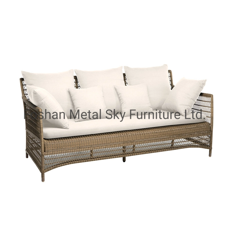 Outdoor Hotel Restaurant Patio Garden Aluminum Leisure Rattan Wicker Sofa