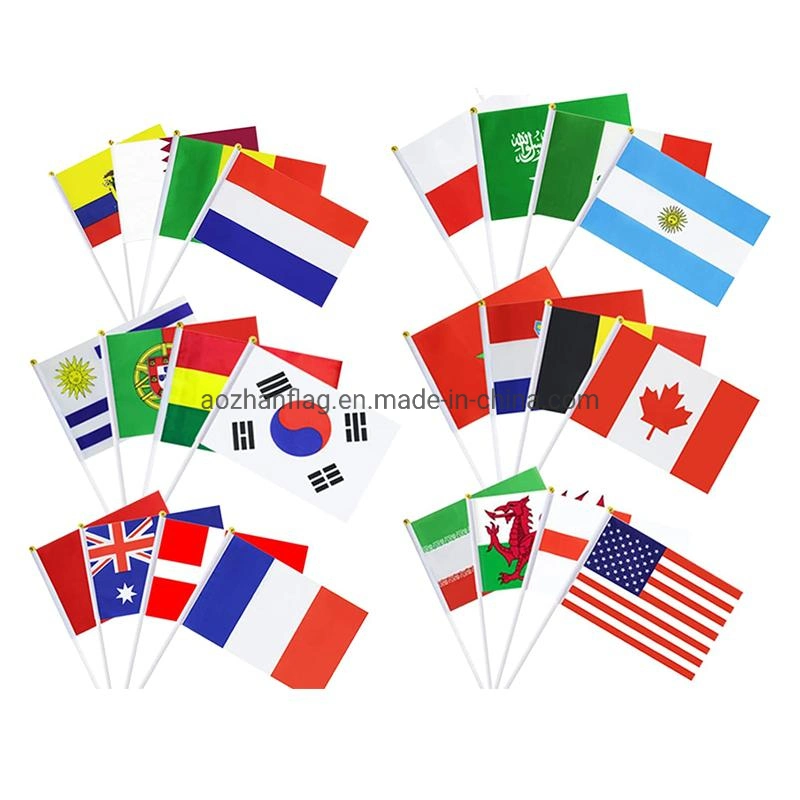 Party Decorations Supplies World Cup Festival Events Hand Held Small Mini Flag Stick Flag Country Hand Flag