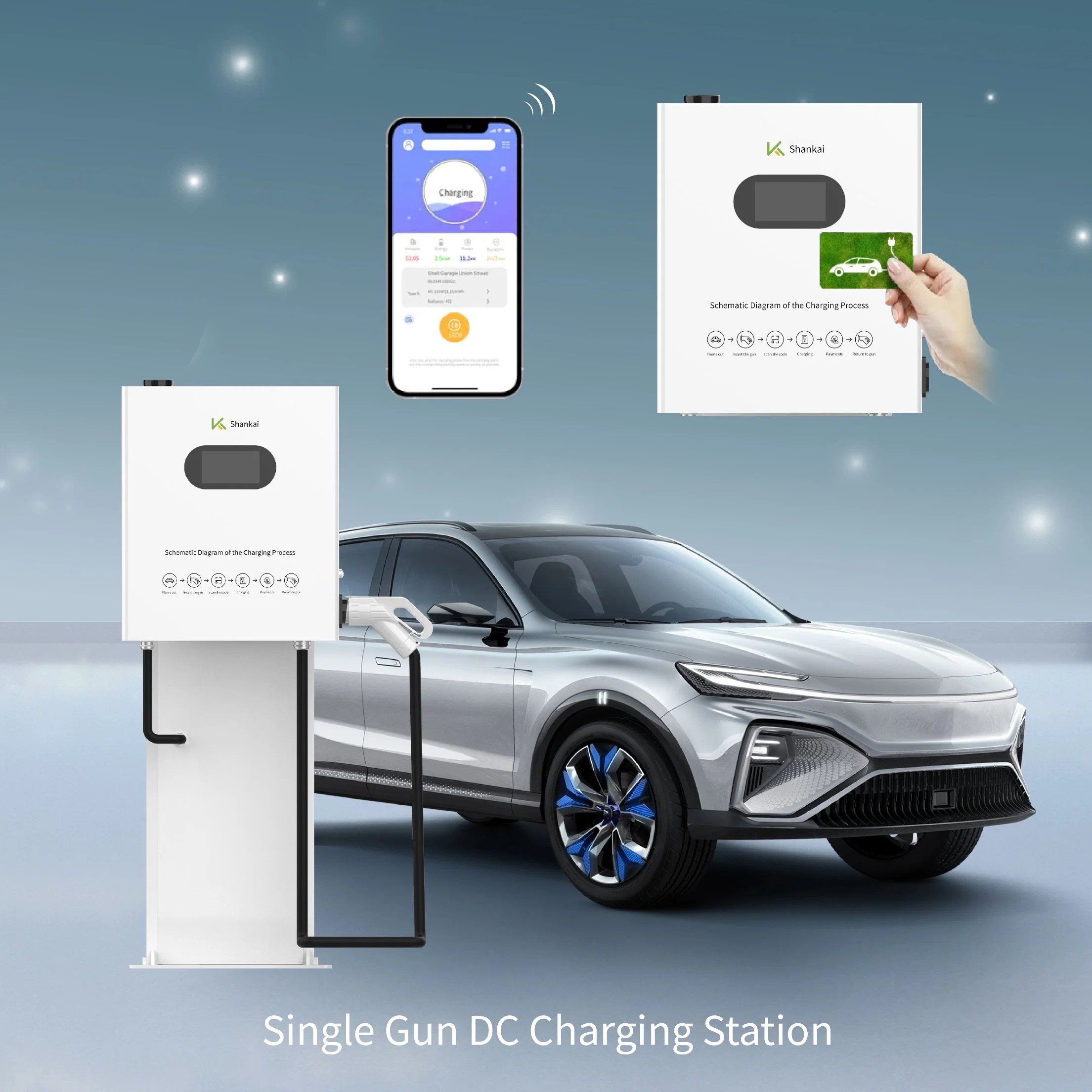 240V Electric Car Charger 30kw Auto Charging Station for Sale