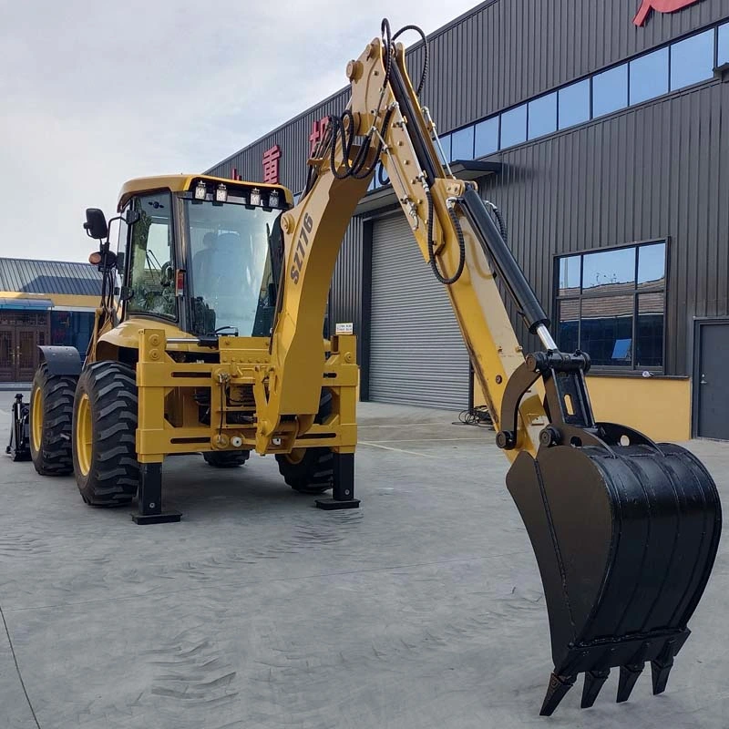 6ton 7ton 8ton 9ton Front End Loader Backhoe Loader Excavator Product with 4X4 Four-Wheel Steering System and Crab Walking and Rear Axles