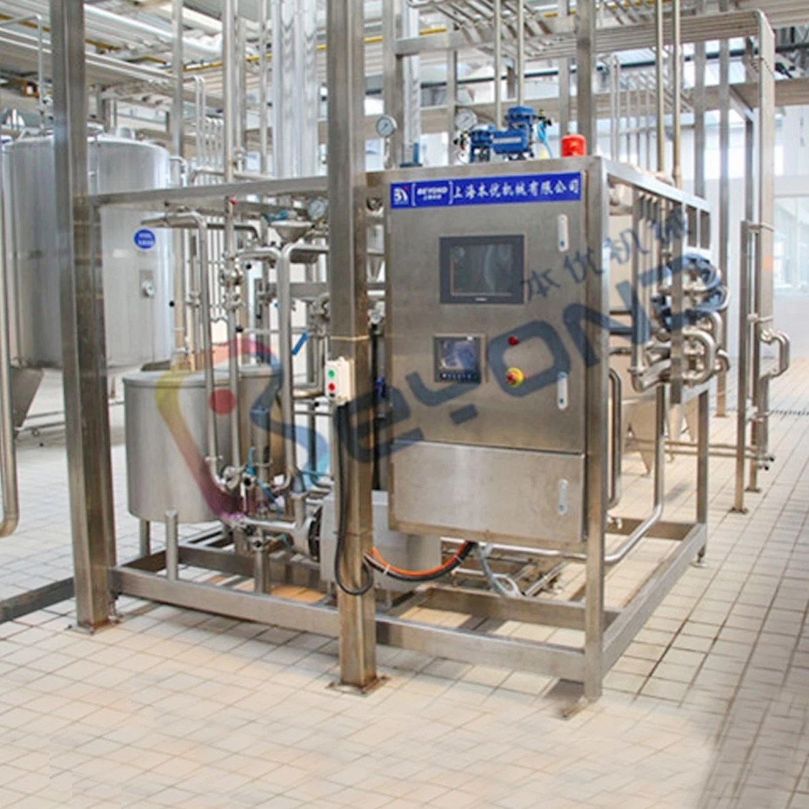 Adaptado de la fábrica de material automático completo sistema de alimentación sala central de control equipos de producción de yogur