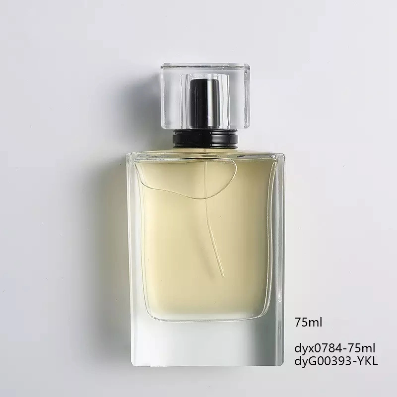 Hot Sale 75ml Perfume Bottle Transparent Thick Bottom Square Portable Travel Glass