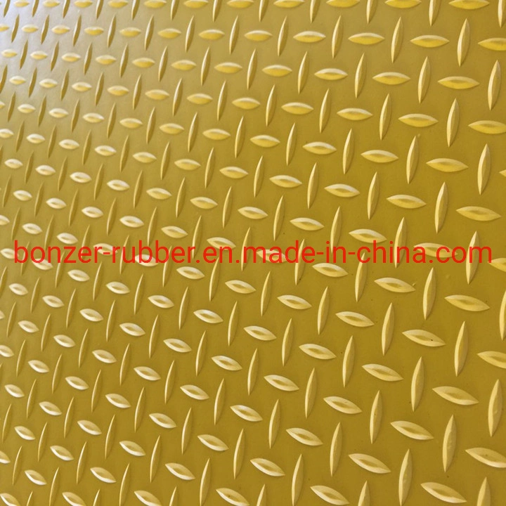 Original Factory Black Yellow Red Blue Non Slip Diamond Rubber Flooring Mat / Rubber Sheet