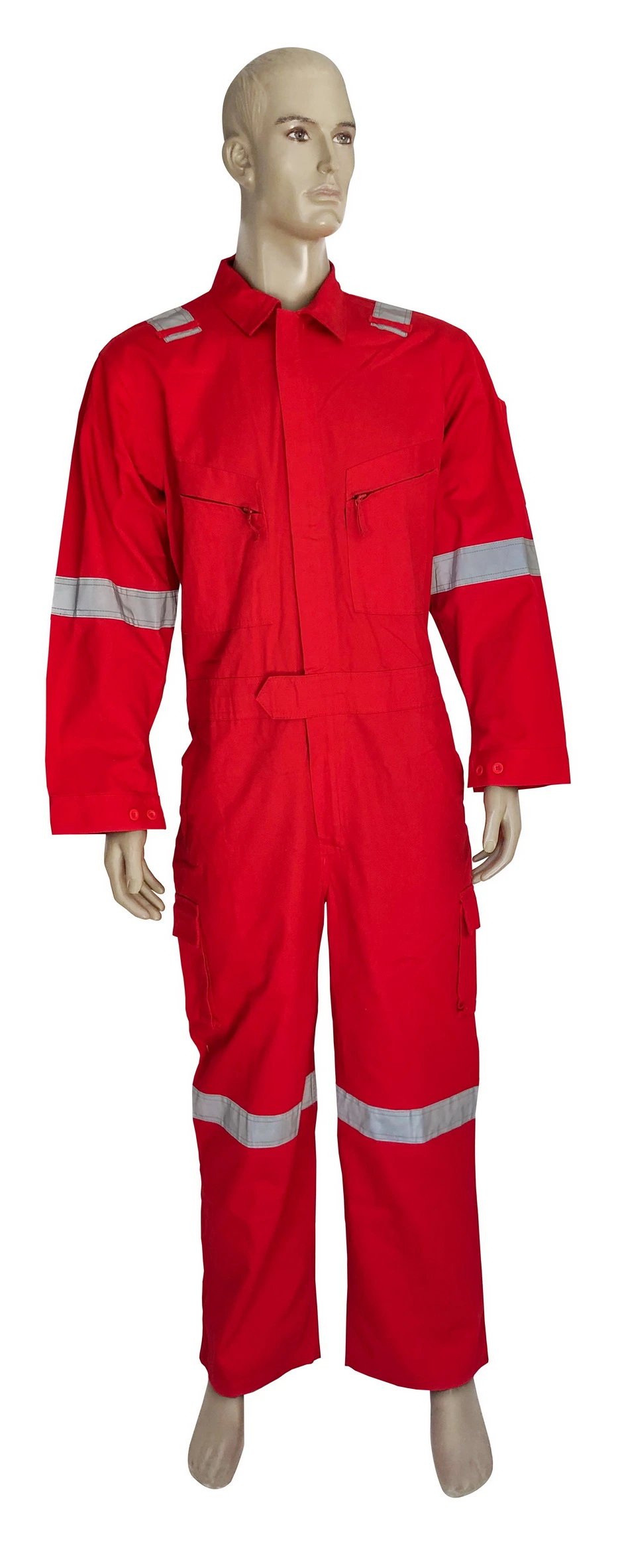 Red Fire Retardant Fireproof 100% Pure Cotton Work Clothes with Reflectors Best