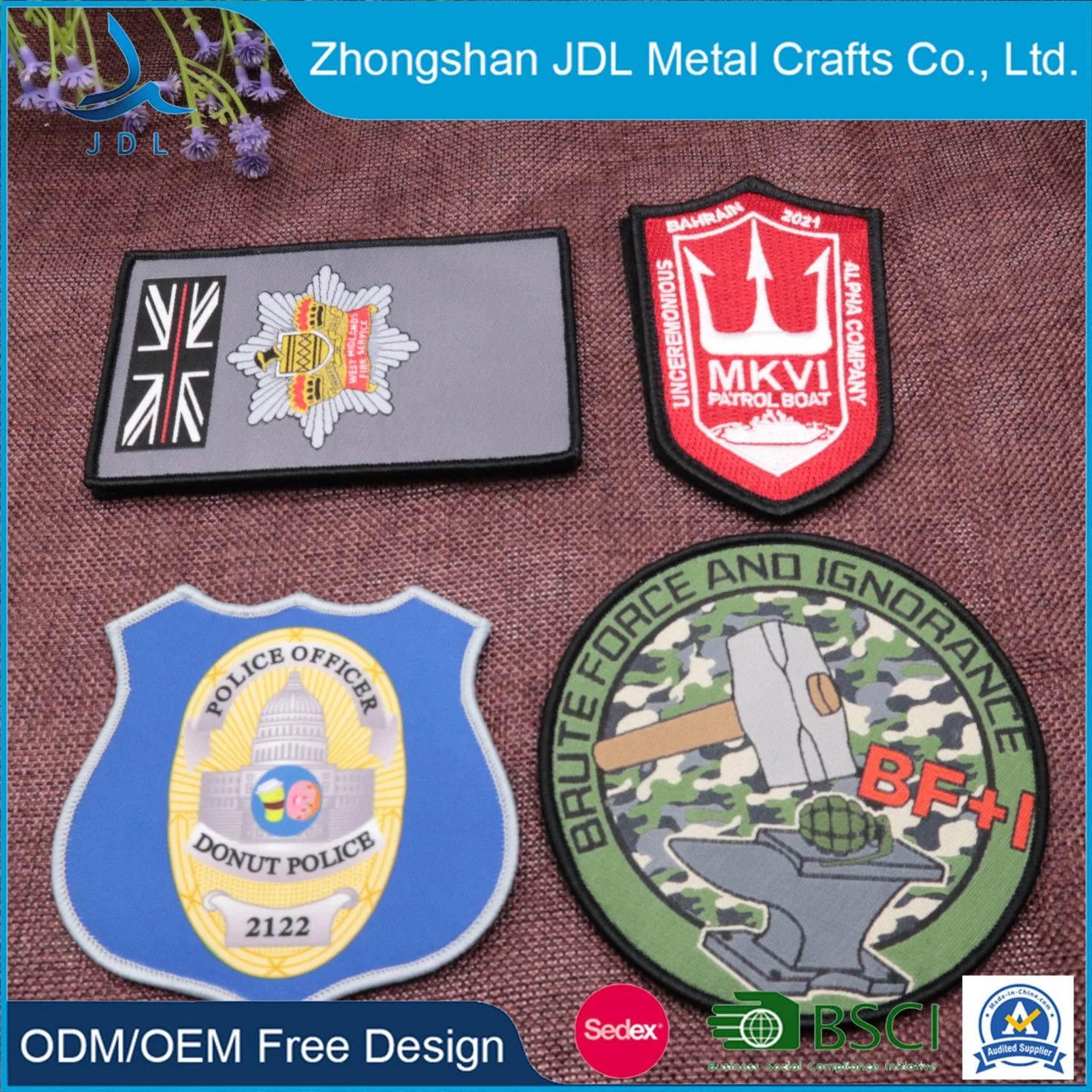 China Custom Fashion Embroidery Patch Woven Fabric Accessories Logo Lanyard Clothing