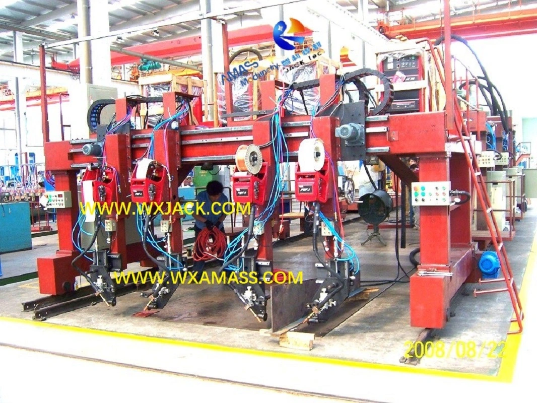 T Beam Production Line Edge Rounding Trimming Assembly Welding Straightening Fabrication Machine