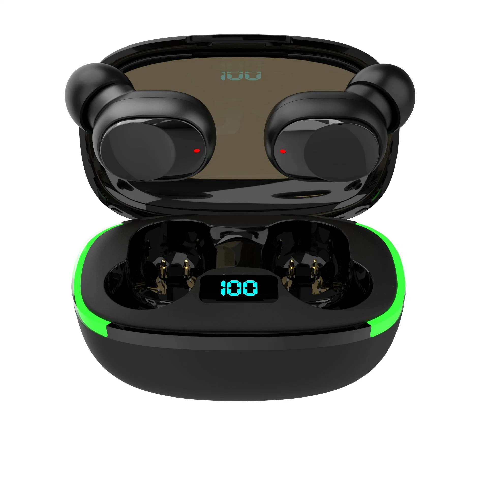 Humanized Design Black Tws Earbuds Wireless Headphone Bluetooth Headset with Recharging Bin for Mobile Phone