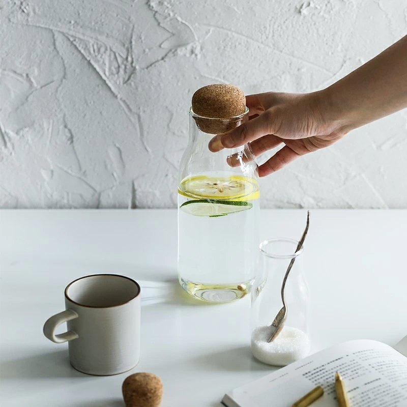 Venta caliente de Borosilicato hecho a mano Jar de vidrio de la comida de la vela Jars con Tapa de bambú