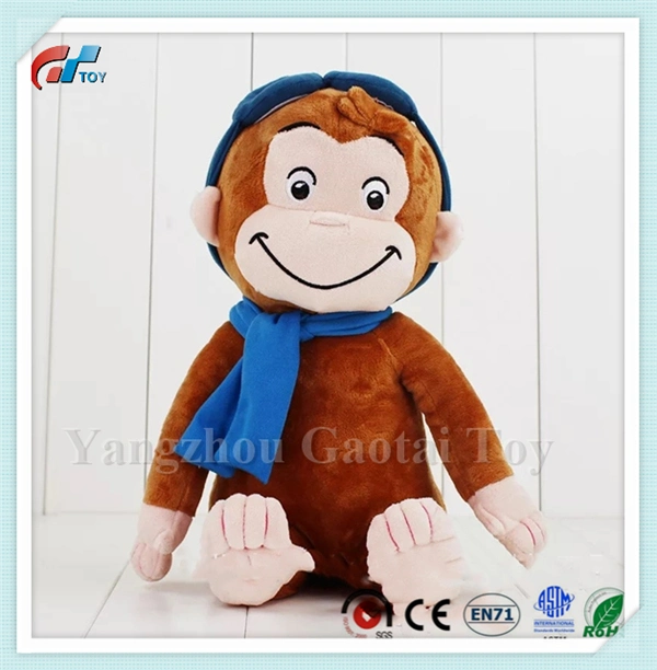 Design Cartoon personalizado curioso George Stuffed Monkey Mascot Toy