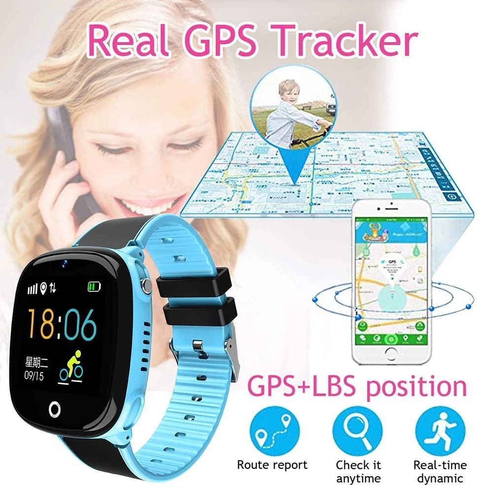 4G GPS GSM Kids Tracking Smart Phone Watch, Hw8 Waterproof Smartwatch with GPS Tracker