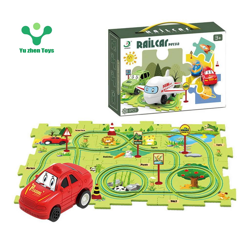 Juguetes educativos Ship Bricolaje montaje Puzzle Track Vehicle Set Rail Coche