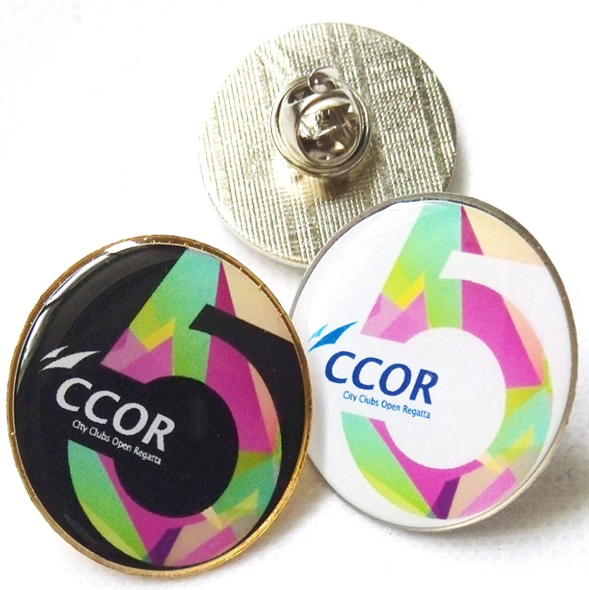 Custom Enamel Label Pin and Badge with Pattern Printing Overlay