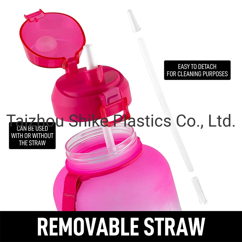 128oz BPA-Free Wholesale/Supplier Tritan Plastic Sports Motivational Gallon Water Bottle with Wide Mouth Straw Lid