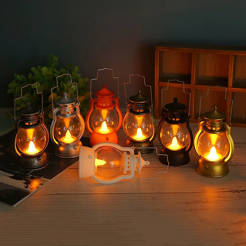 Xmas LED Safe Candle Night Light Lantern Plastic Tabletop Christmas Decorative Lighting Home Garden Decoration