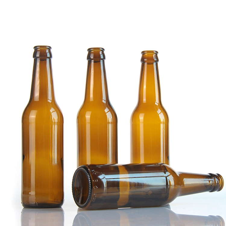 250ml 330ml 500ml Amber Glass Beer Bottle with Crown Cap