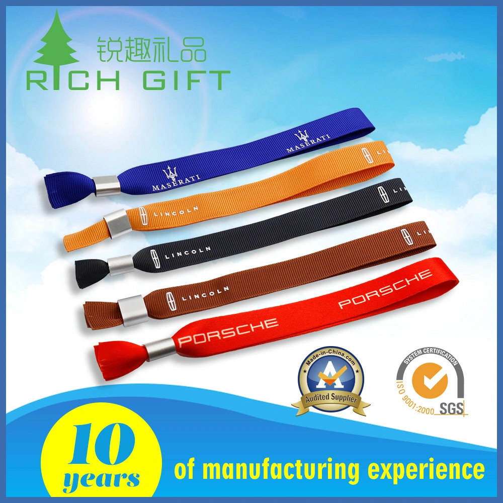 Wholesale Custom Heat Transfer Printed Lanyard Bracelet Adjustable Polyester NFC Fabric Rope Name Woven Wristband with Plastic Fasteners One Way Lock