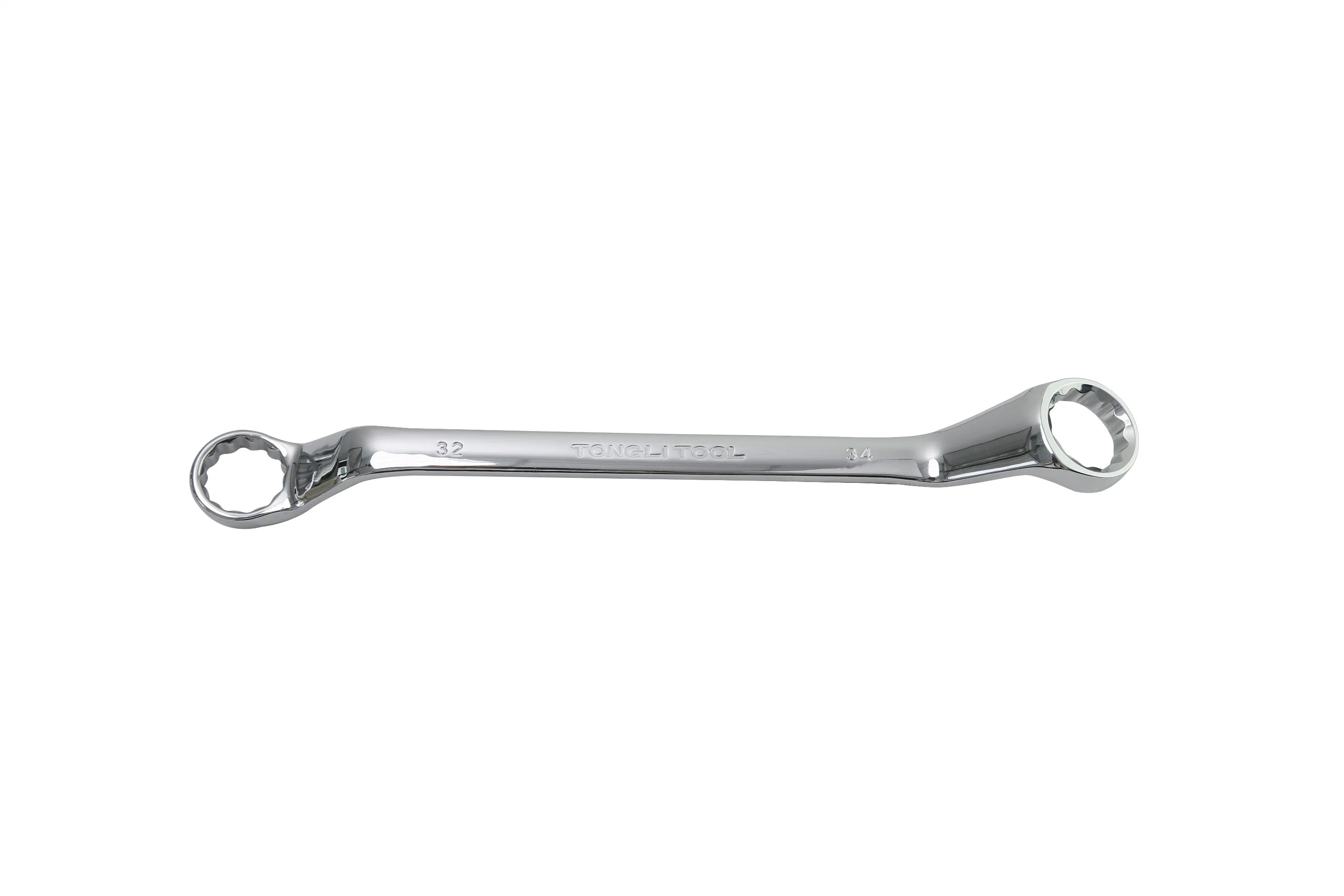 Hand Tool Carbon Steel Recessed Panel Double Offset Ring Spanner