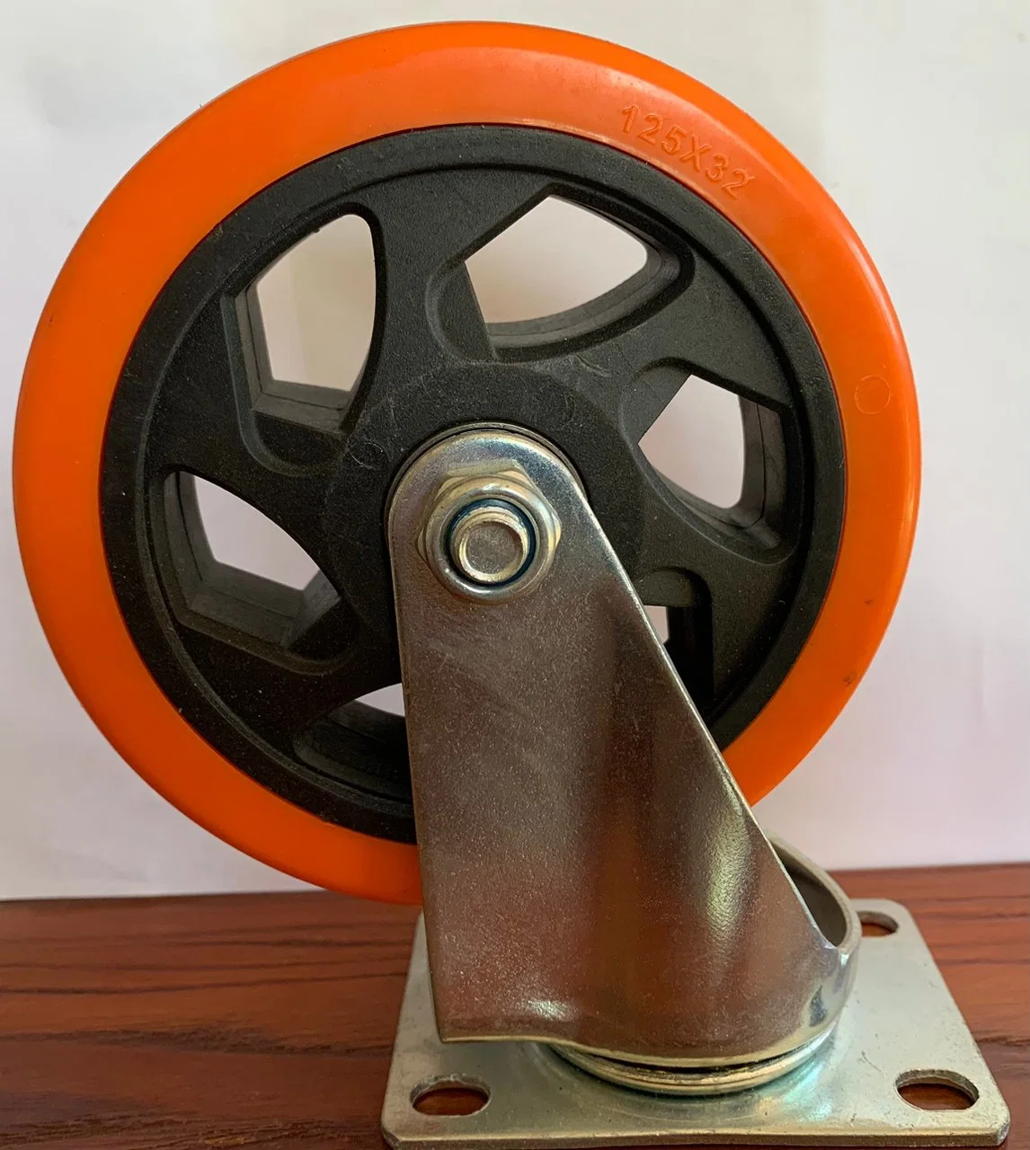 2.5" 3" 4" 5" PVC Orange Caster Double Bearing Rigid/Swivel/Total Brake No Noise