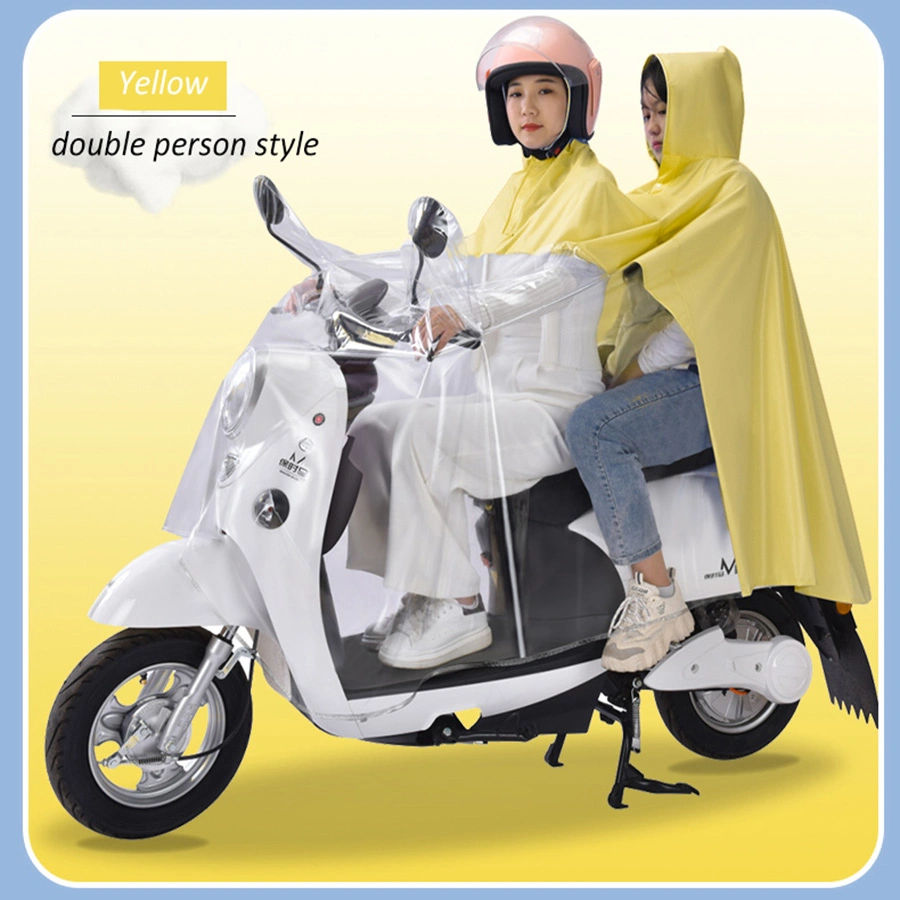 Plus size electric vehicle poncho double print character foot cover outdoor adult pvc motorcycle raincoat