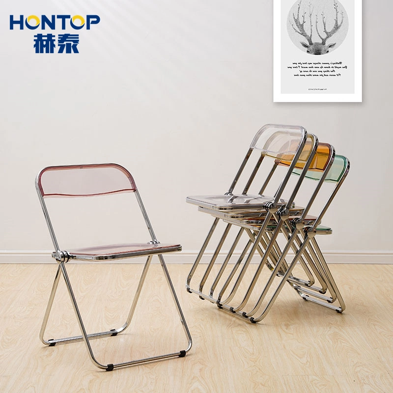 Morden Design Creative Luxury Hot Sales Banquet Party Hotel Metal Frame Lucite Transparent Colorful Acrylic Folding Leisure Chairs