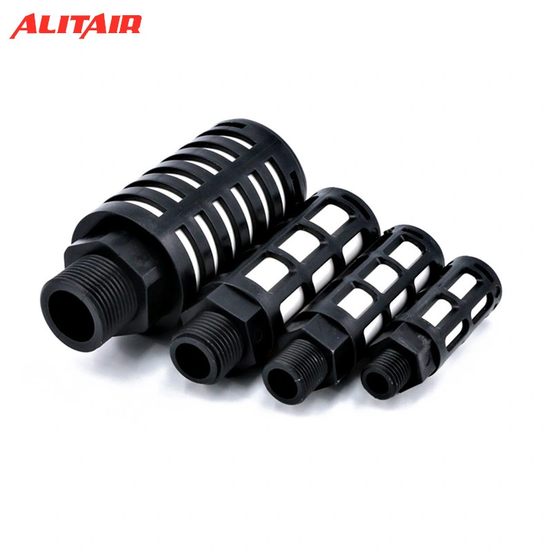 Pneumatic Male Thread Black Red Blue Absorb Noise Filter Air Silencer Plastic Exhaust Muffler