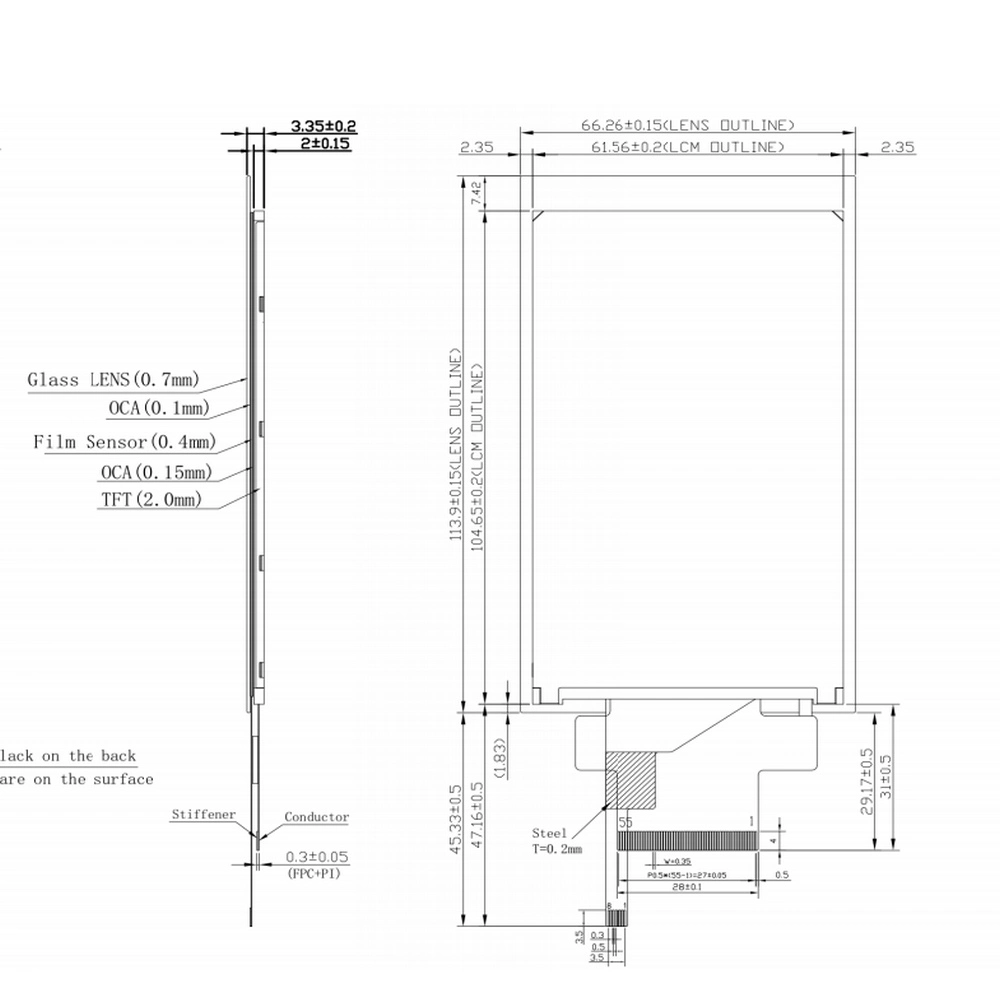 Chinese Manufacturer 480X800 4.3" Touch LCM/LCM Nt35510 Color LCD Screen