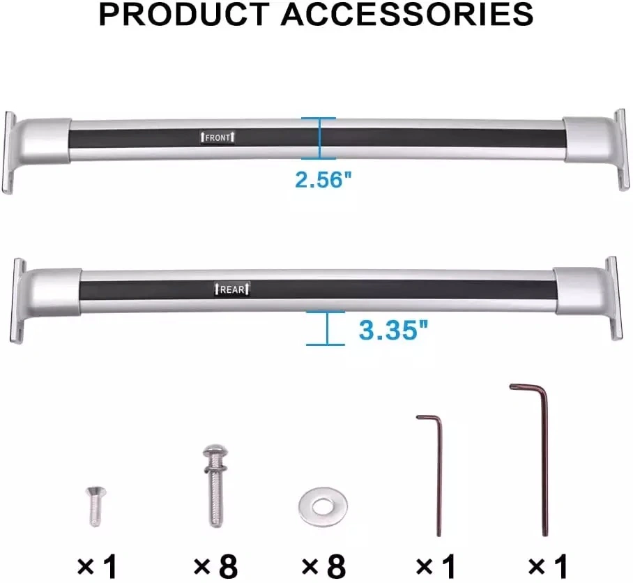 Accesorios de carga de la azotea Kingcher rieles portaequipajes de techo de la barra transversal apta para el Jeep Grand Cherokee 2021 L 2022.